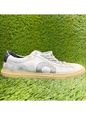 Oliver Cabell Low 1 Womens Size 9 Gray Beige Athletic Leather Shoes Sneakers